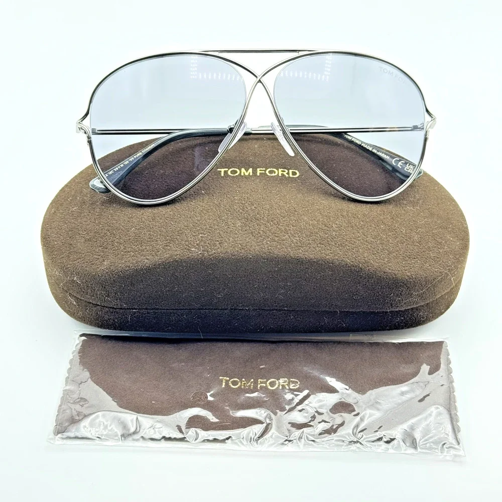 Tom Ford Sunglasses TOM N.4 14C Ruthenium Aviator Frame Smoke Lens 59-10-135